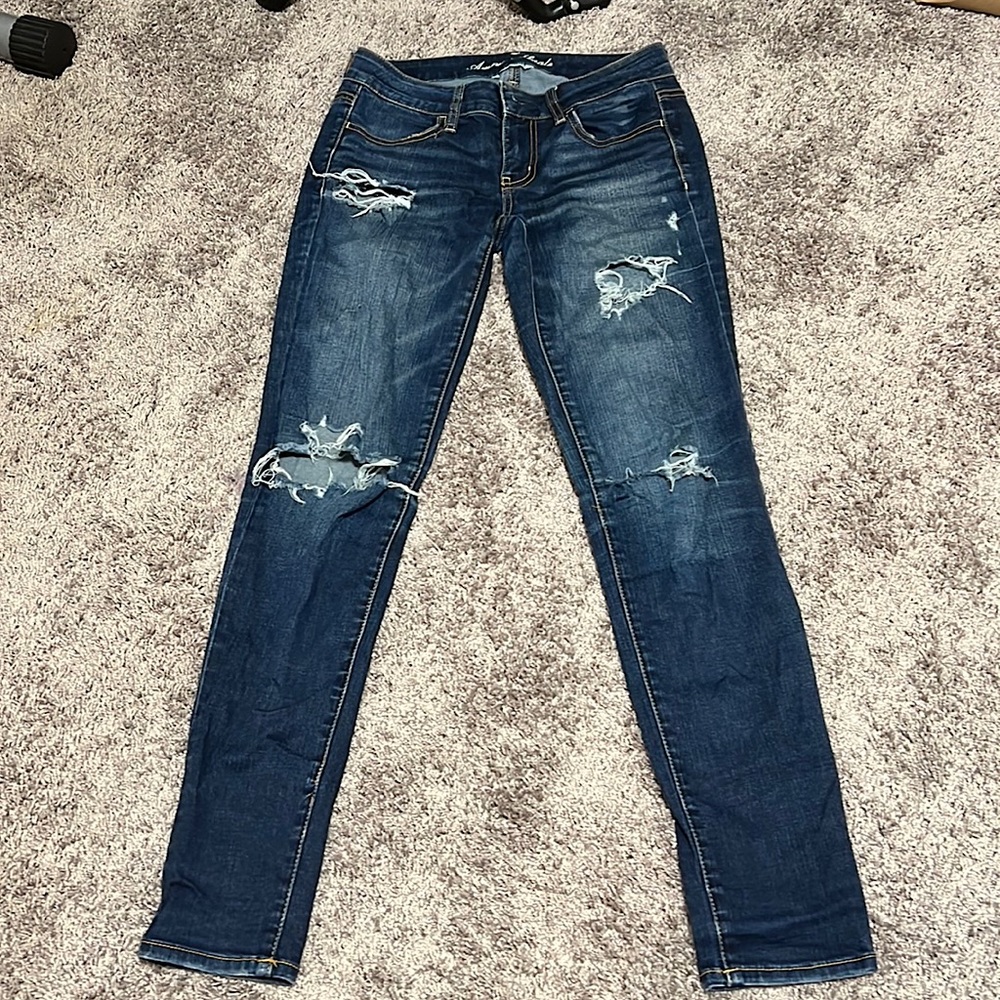 Dark Wash Ripped Jeans